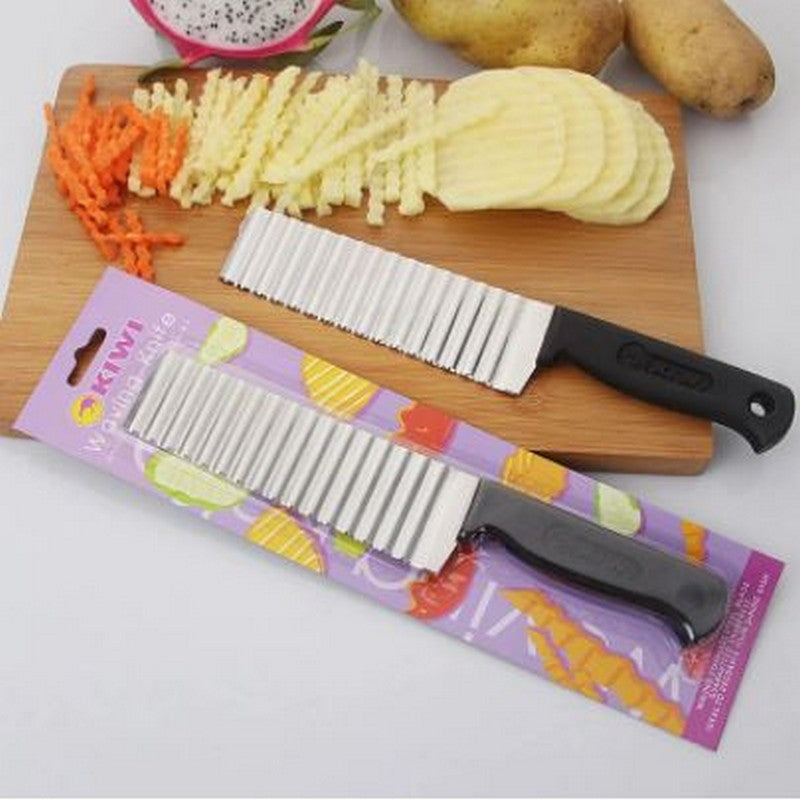 (Pack of 2) French Fry Cutters Stainless Steel Wave Knife Potato Cutting Machine Corrugated Knife Cutting French Fries Corrugated Cutter